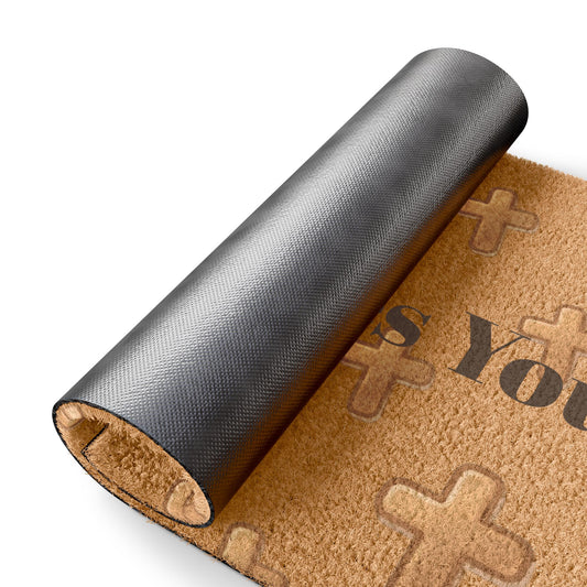 Jesus Loves You Cross Christian Doormat | Coir Cross Pattern Welcome Mat