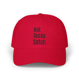 Not Today Satan Dad Cap — Embroidered Cross Baseball Hat Christian