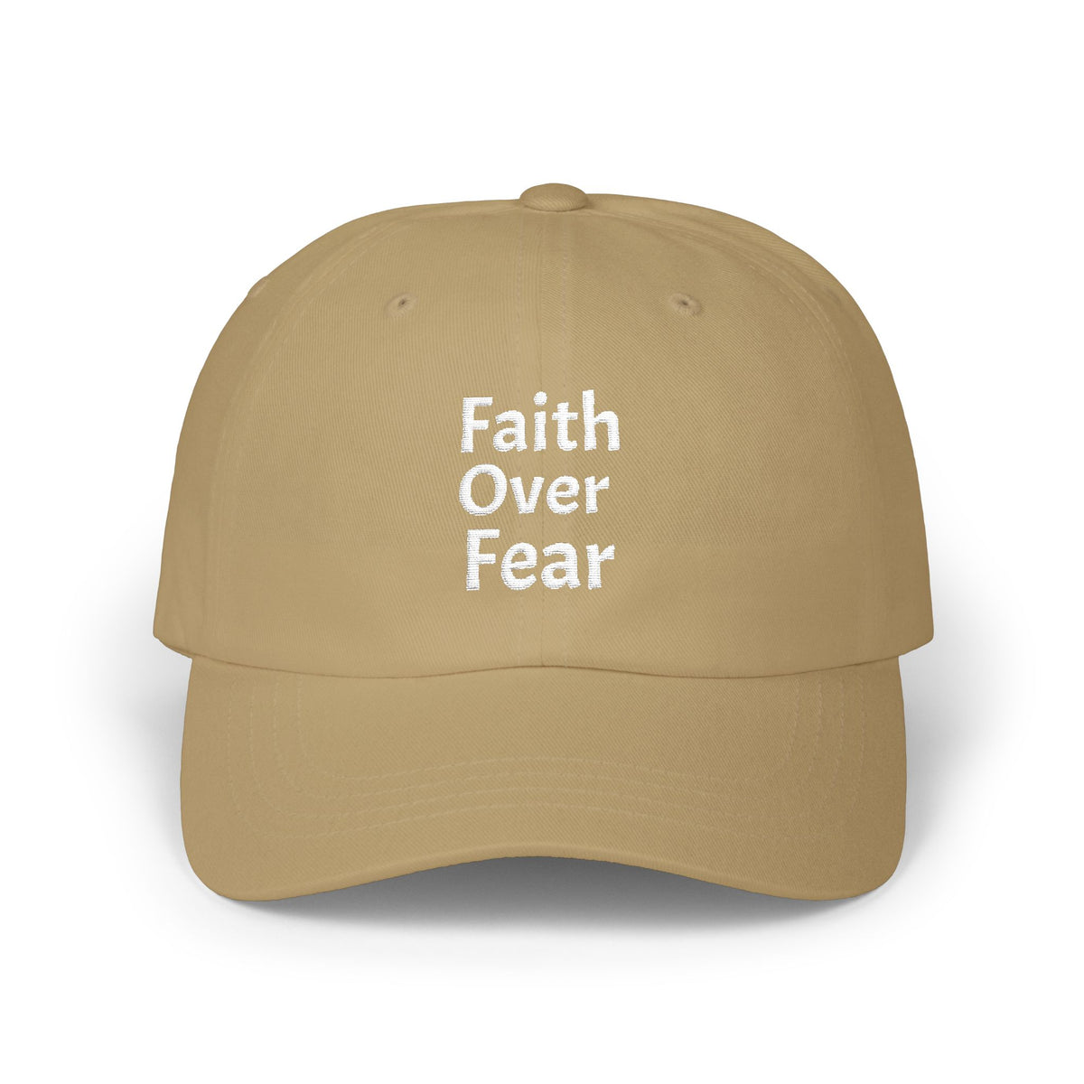 Faith Over Fear dad cap | Inspirational embroidered baseball hat