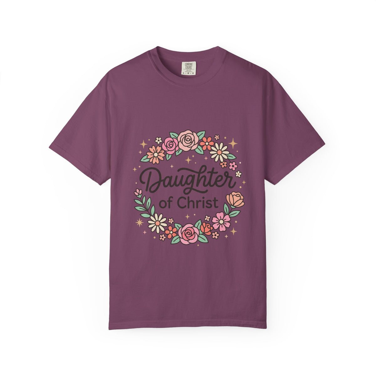 Daughter of Christ floral wreath T-shirt | Christian faith tee