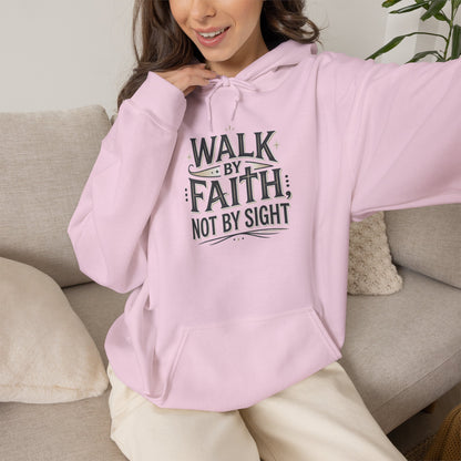 Walk By Faith Hoodie Christian Inspirational Pullover Sweatshirt Hoodie