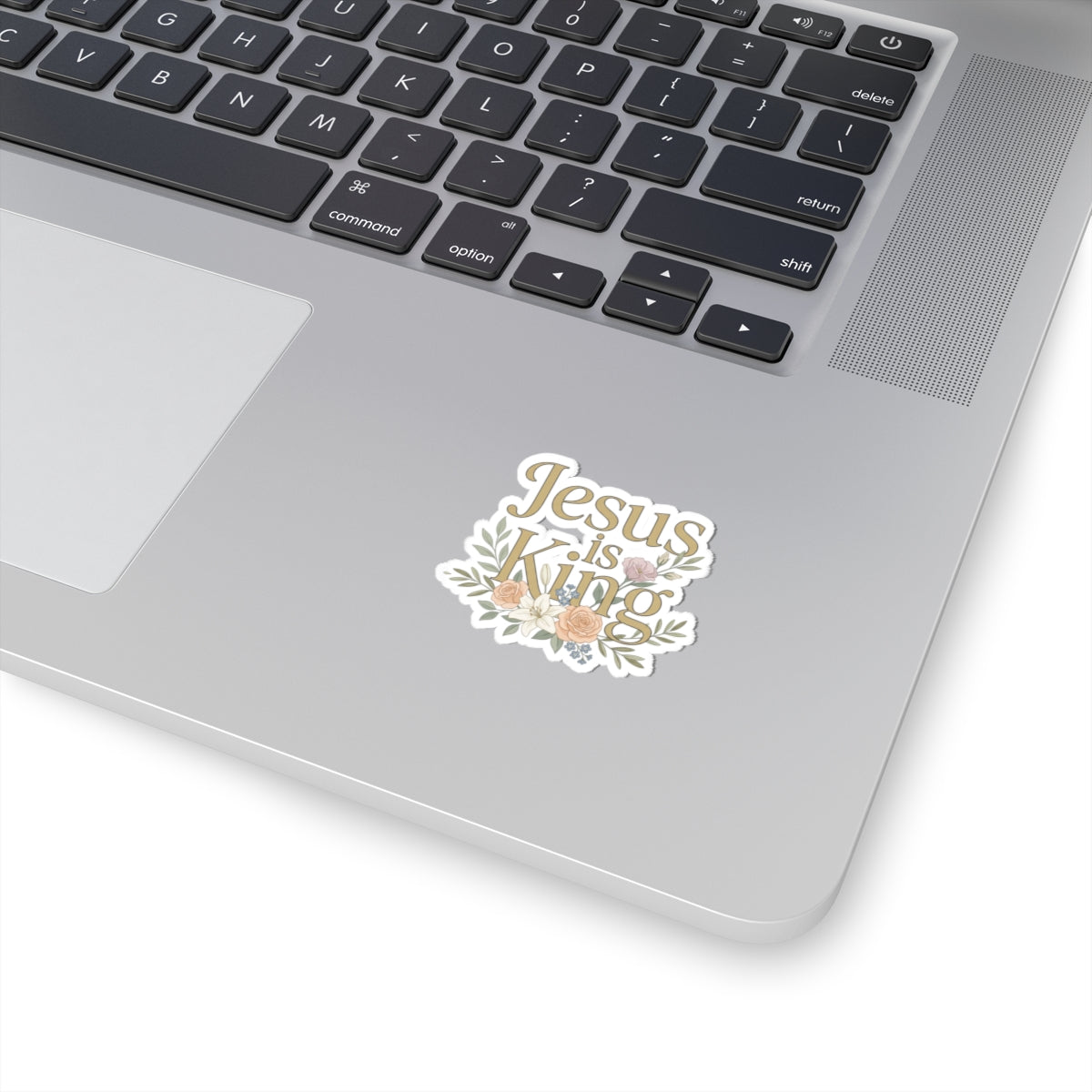 Floral "Jesus is King" Kiss-Cut Stickers