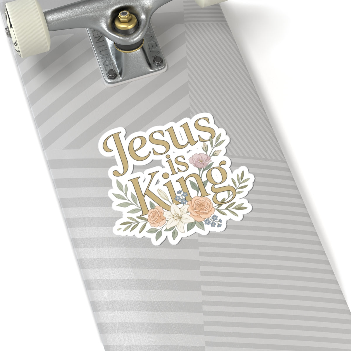 Floral "Jesus is King" Kiss-Cut Stickers