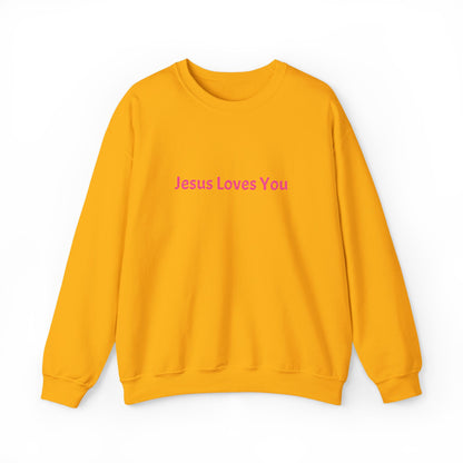 Jesus Loves You Embroidered Crewneck Sweatshirt | Religious Faith Tee, Christian Clothing