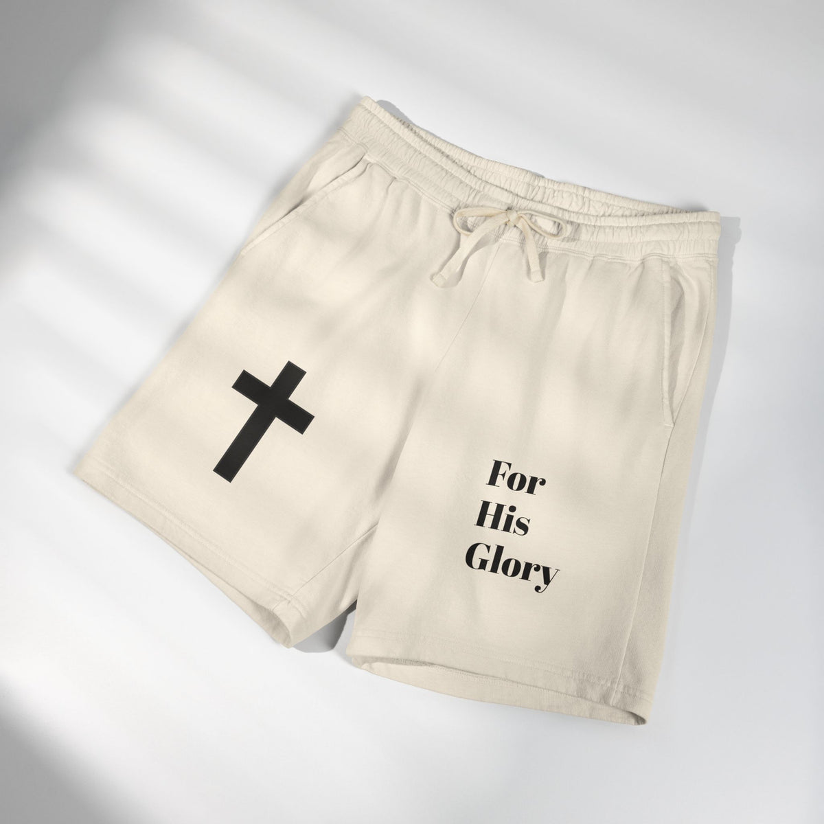 For His Glory Sweat Shorts | Cross Graphic Christian Shorts
