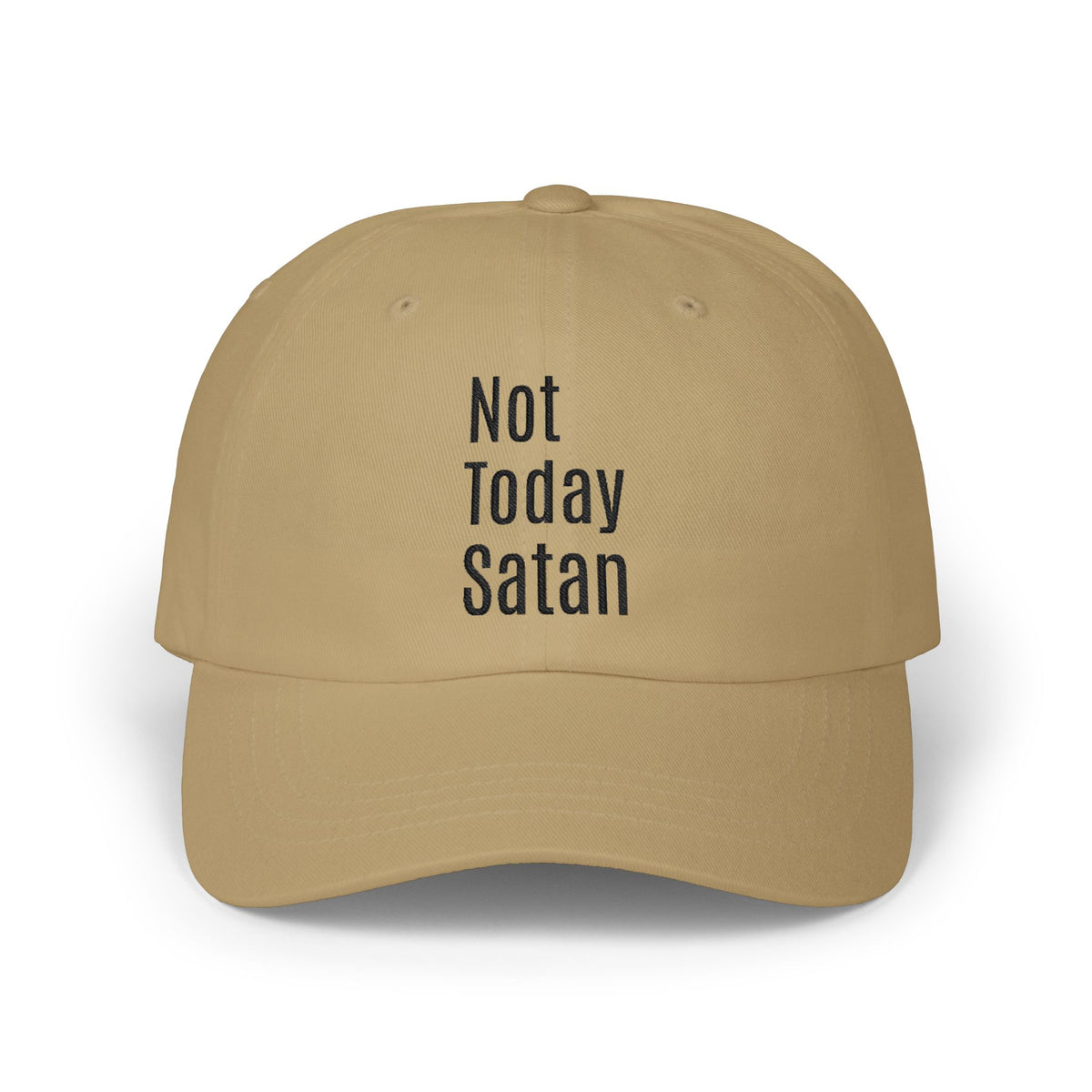 Not Today Satan Dad Cap — Embroidered Cross Baseball Hat Christian