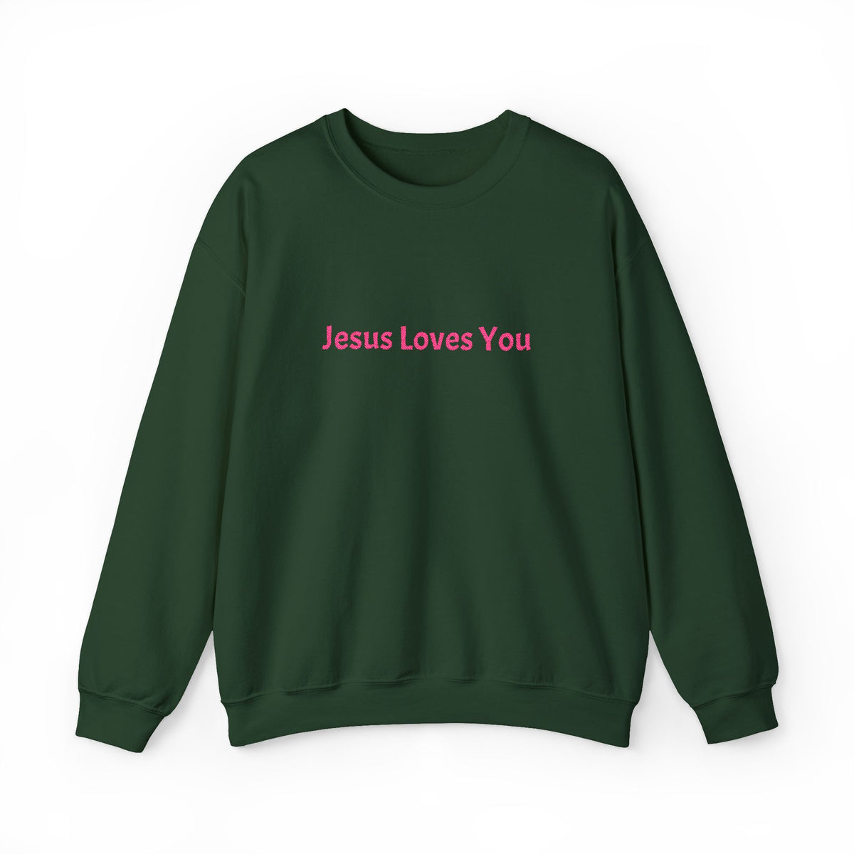 Jesus Loves You Embroidered Crewneck Sweatshirt | Religious Faith Tee, Christian Clothing