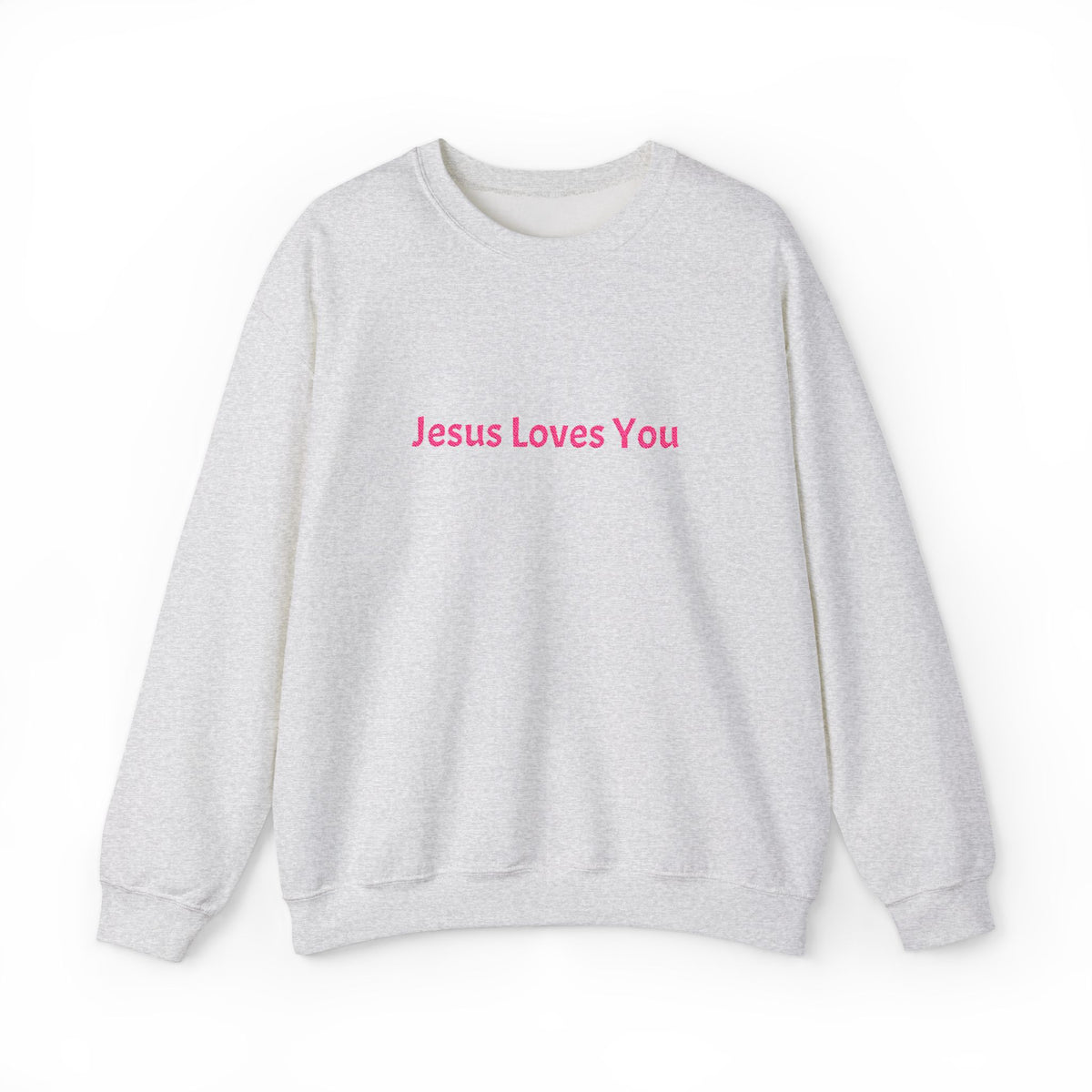 Jesus Loves You Embroidered Crewneck Sweatshirt | Religious Faith Tee, Christian Clothing