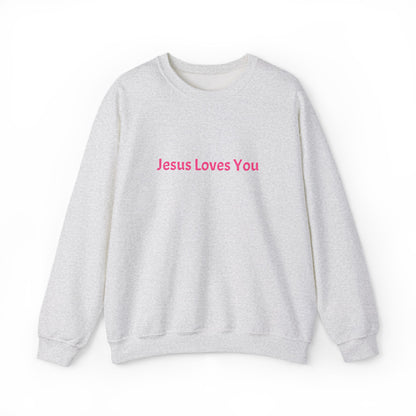 Jesus Loves You Embroidered Crewneck Sweatshirt | Religious Faith Tee, Christian Clothing