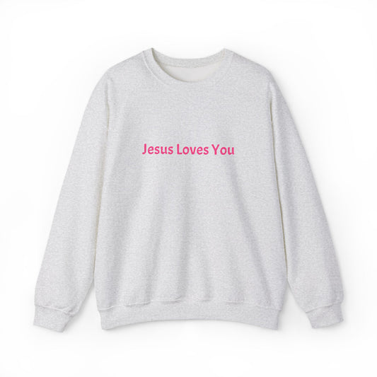 Jesus Loves You Embroidered Crewneck Sweatshirt | Religious Faith Tee, Christian Clothing