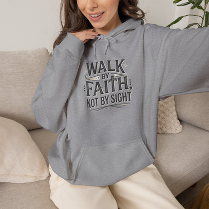 Walk By Faith Hoodie Christian Inspirational Pullover Sweatshirt Hoodie