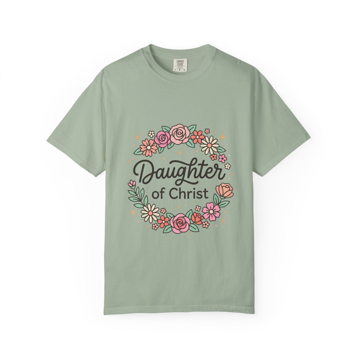 Daughter of Christ floral wreath T-shirt | Christian faith tee