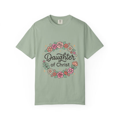 Daughter of Christ floral wreath T-shirt | Christian faith tee
