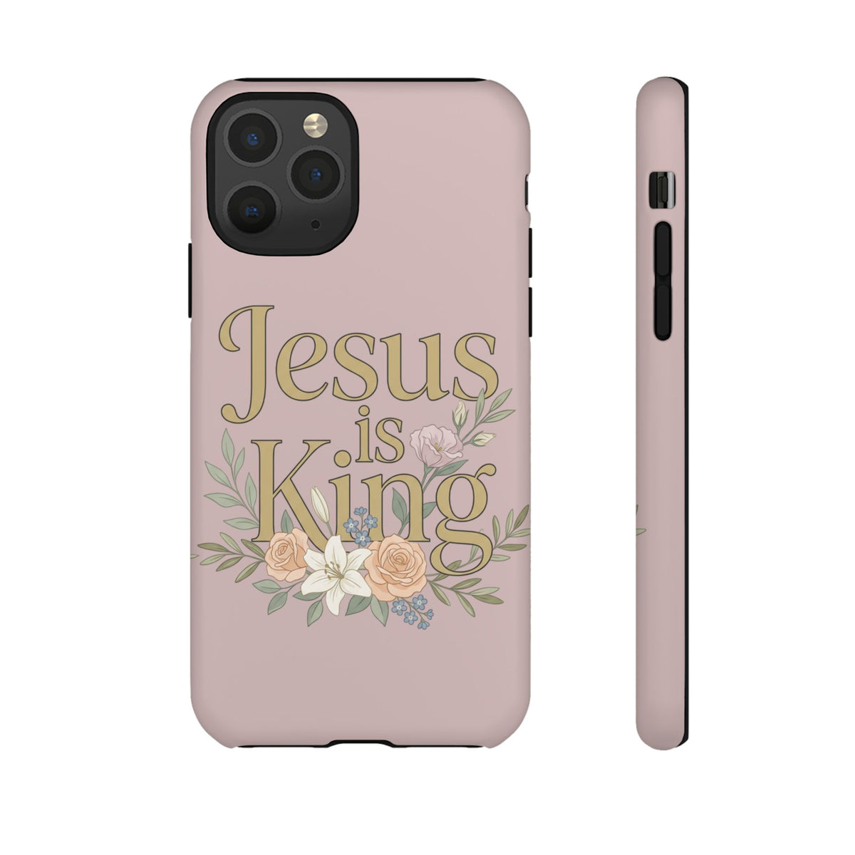 Jesus is King phone case | Christian floral iPhone case