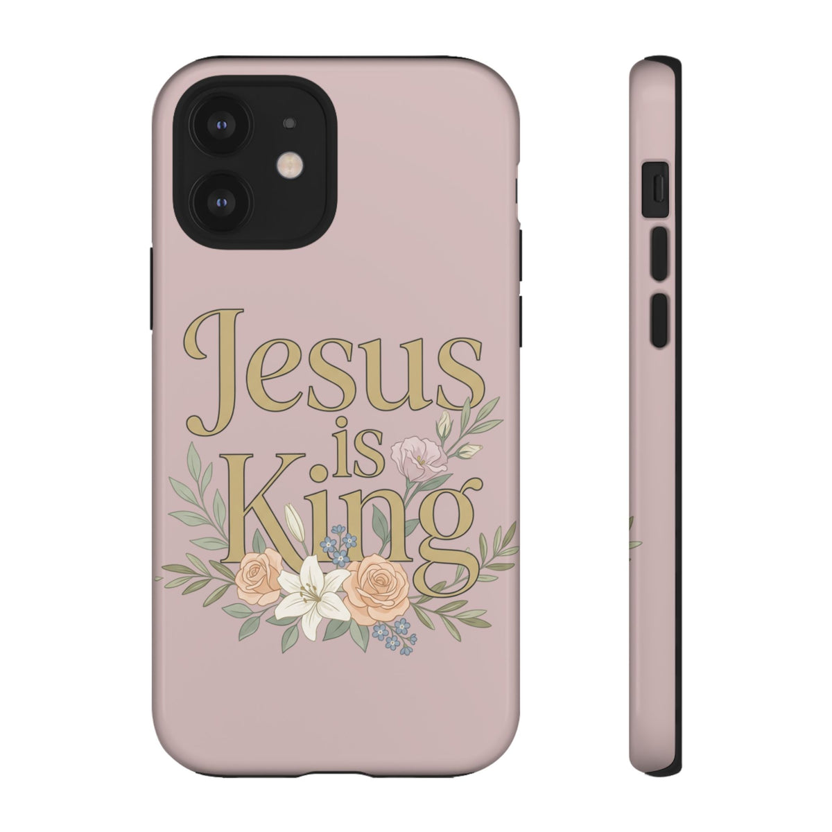 Jesus is King phone case | Christian floral iPhone case