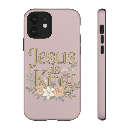 Jesus is King phone case | Christian floral iPhone case