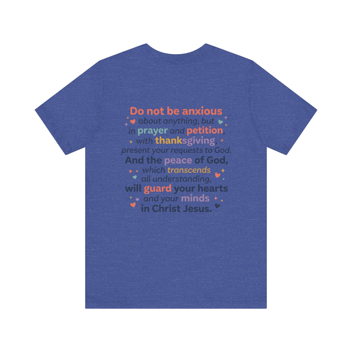 Philippians 4:6-7 Scripture T-Shirt | Bible Verse Tee, Prayer and Thanksgiving Design