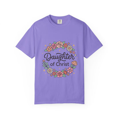 Daughter of Christ floral wreath T-shirt | Christian faith tee