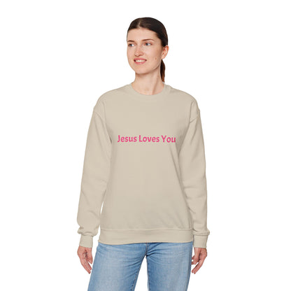 Jesus Loves You Embroidered Crewneck Sweatshirt | Religious Faith Tee, Christian Clothing