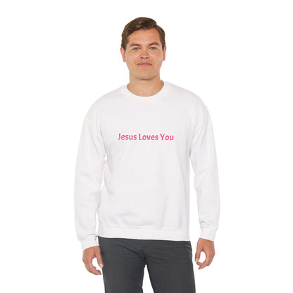 Jesus Loves You Embroidered Crewneck Sweatshirt | Religious Faith Tee, Christian Clothing