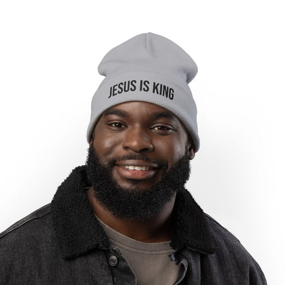 Jesus Is King Knit Beanie — Embroidered Christian Winter Hat