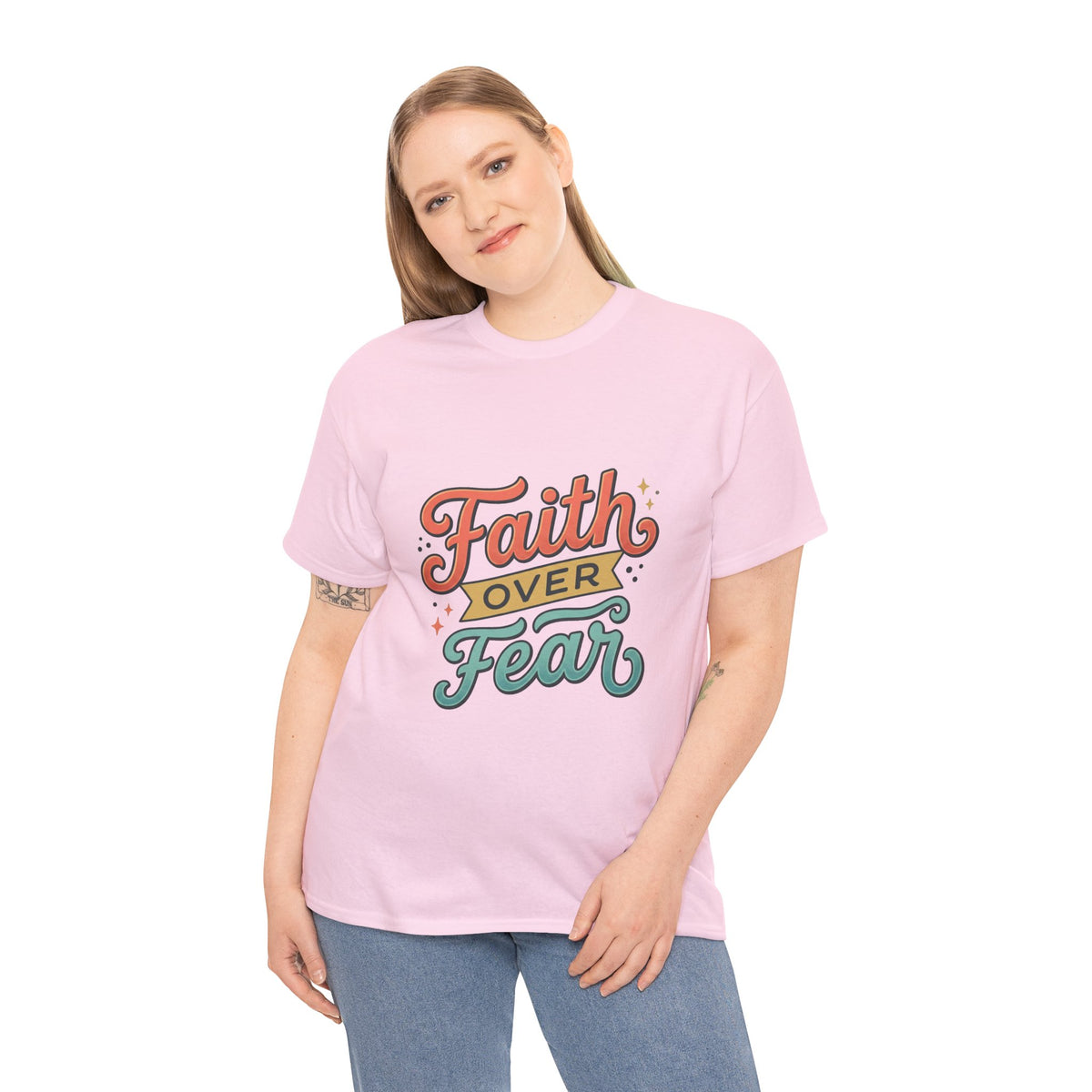 Faith Over Fear T-Shirt | Inspirational Christian Typography