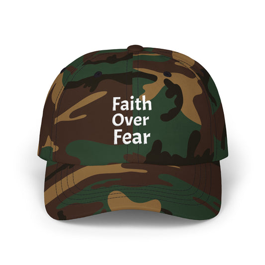 Faith Over Fear dad cap | Inspirational embroidered baseball hat