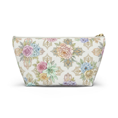 Floral Medallion Accessory Pouch — T‑Bottom Cosmetic Bag, Christian