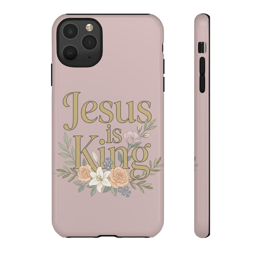 Jesus is King phone case | Christian floral iPhone case