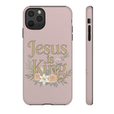 Jesus is King phone case | Christian floral iPhone case