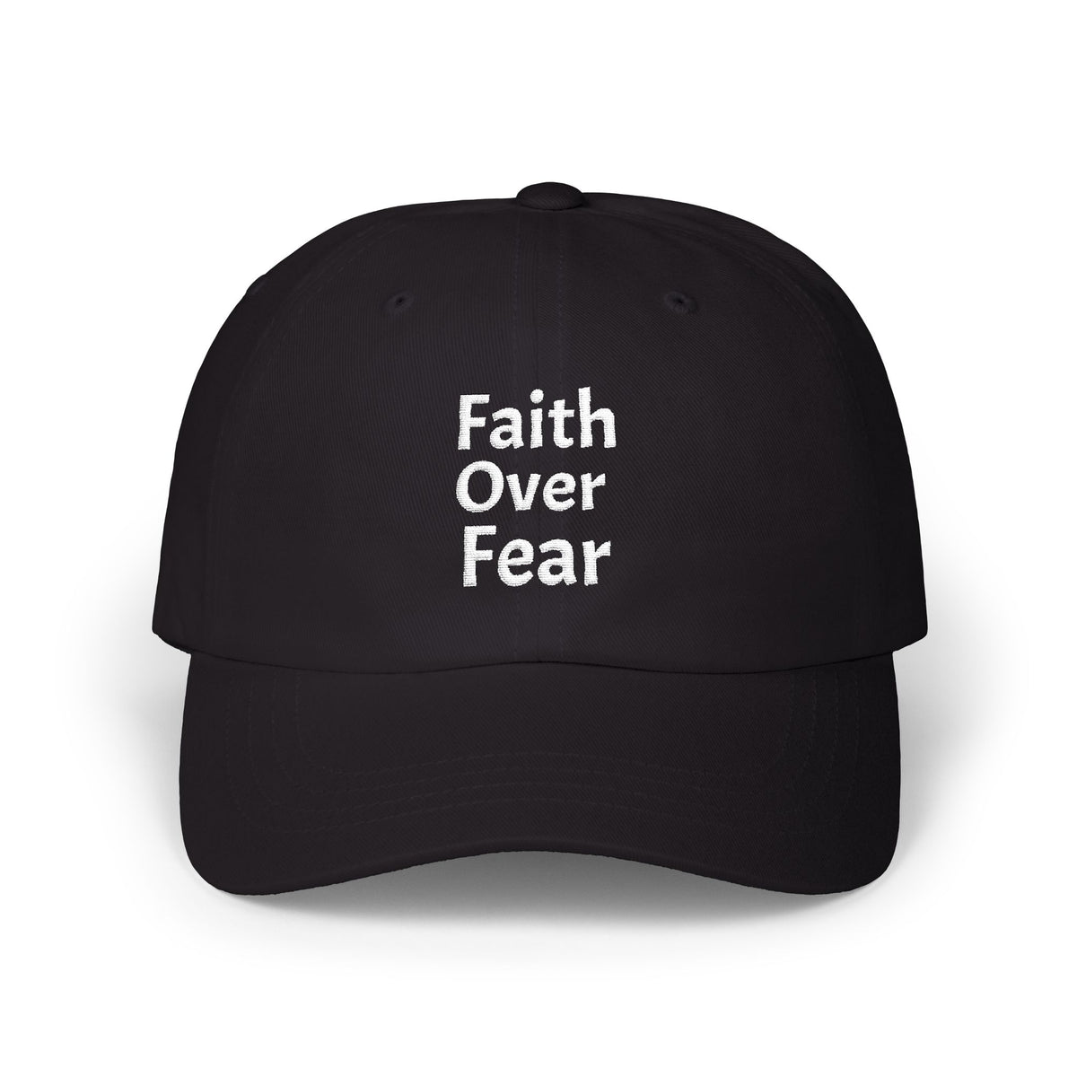 Faith Over Fear dad cap | Inspirational embroidered baseball hat