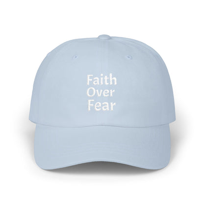 Faith Over Fear dad cap | Inspirational embroidered baseball hat