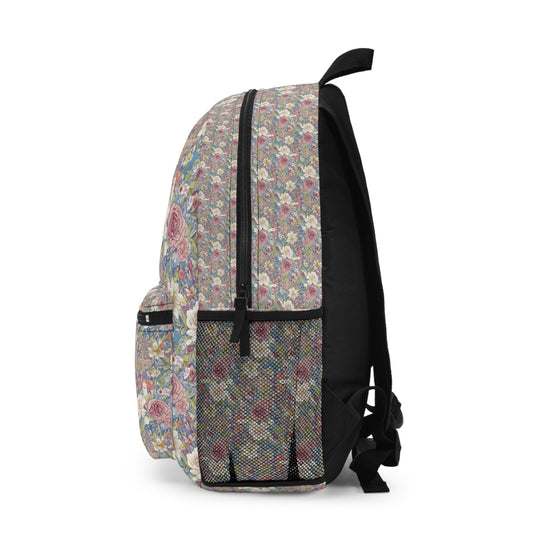 Vintage Floral Backpack – Romantic Rose Garden Print School & Everyday Bag, Christian