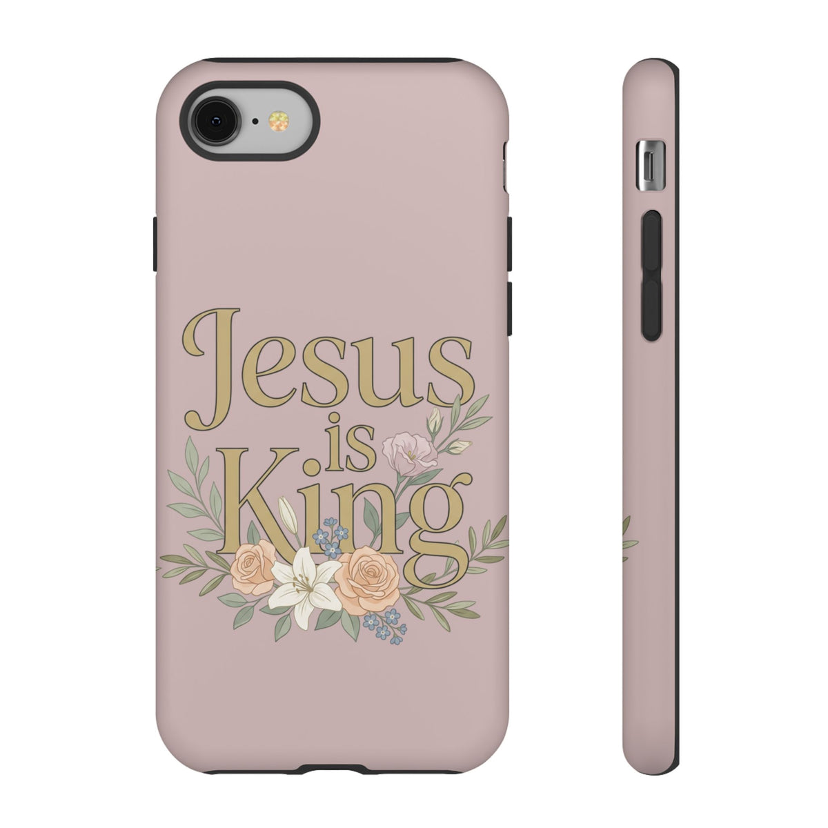 Jesus is King phone case | Christian floral iPhone case