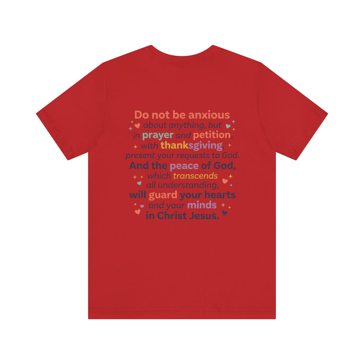 Philippians 4:6-7 Scripture T-Shirt | Bible Verse Tee, Prayer and Thanksgiving Design