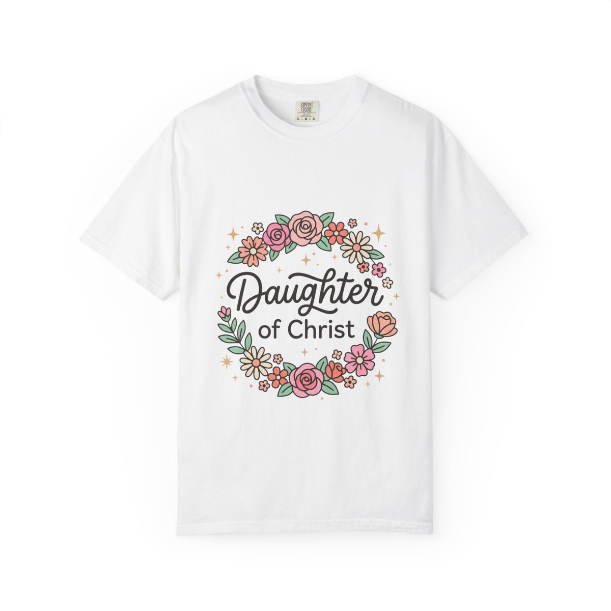 Daughter of Christ floral wreath T-shirt | Christian faith tee