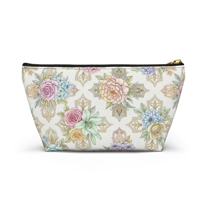 Floral Medallion Accessory Pouch — T‑Bottom Cosmetic Bag, Christian