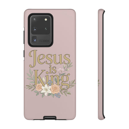 Jesus is King phone case | Christian floral iPhone case