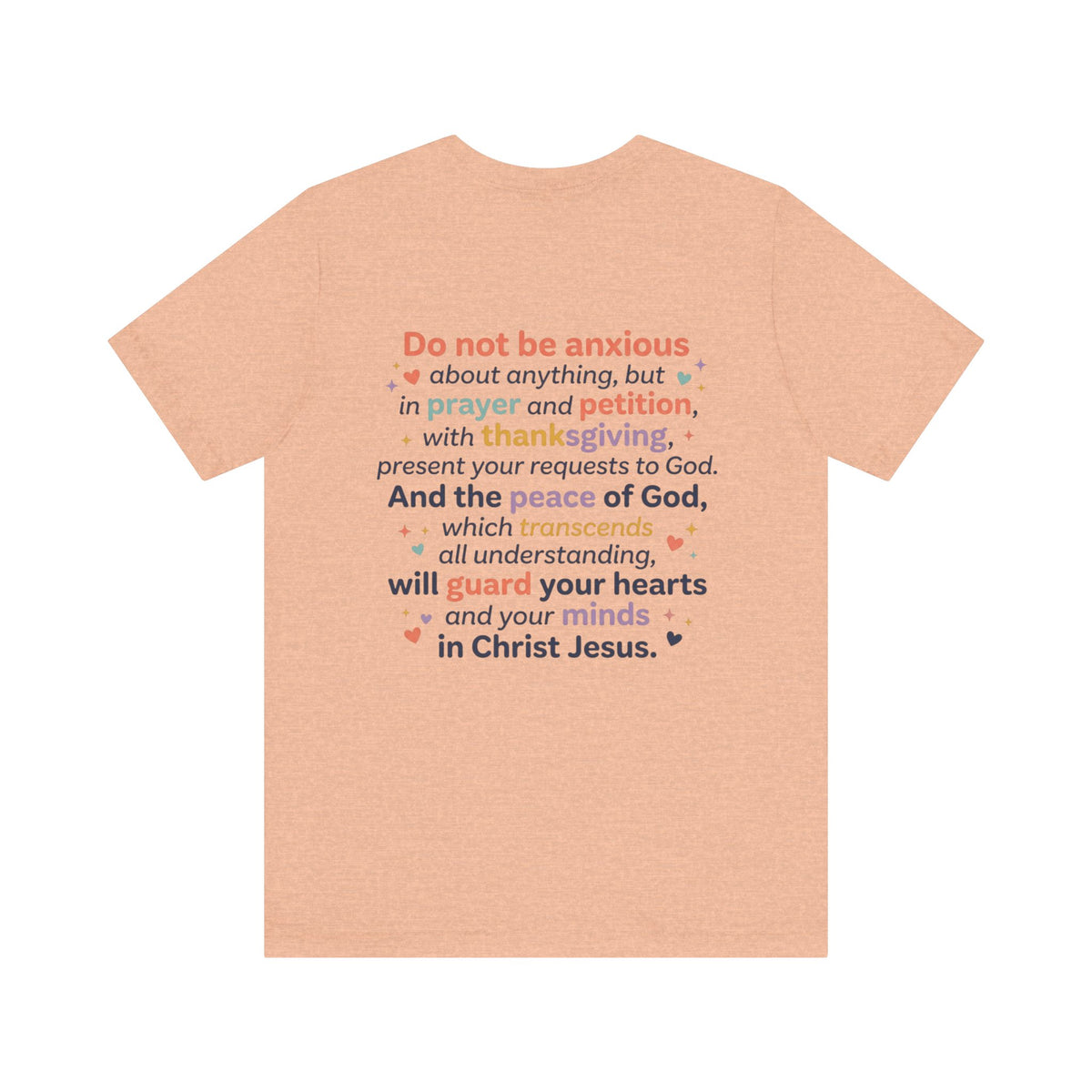 Philippians 4:6-7 Scripture T-Shirt | Bible Verse Tee, Prayer and Thanksgiving Design