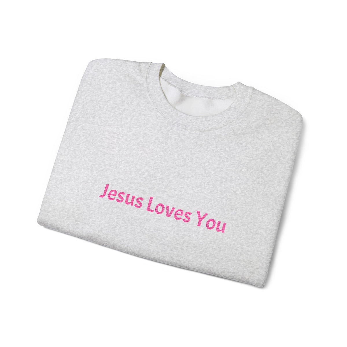 Jesus Loves You Embroidered Crewneck Sweatshirt | Religious Faith Tee, Christian Clothing