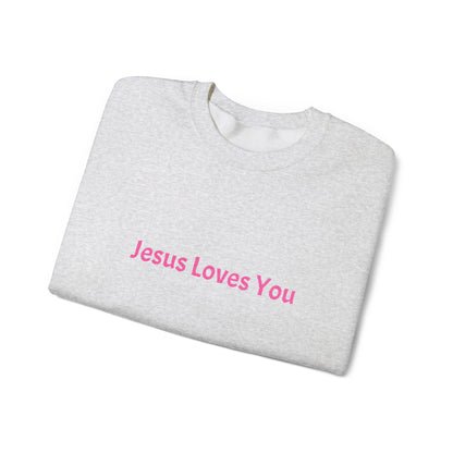 Jesus Loves You Embroidered Crewneck Sweatshirt | Religious Faith Tee, Christian Clothing