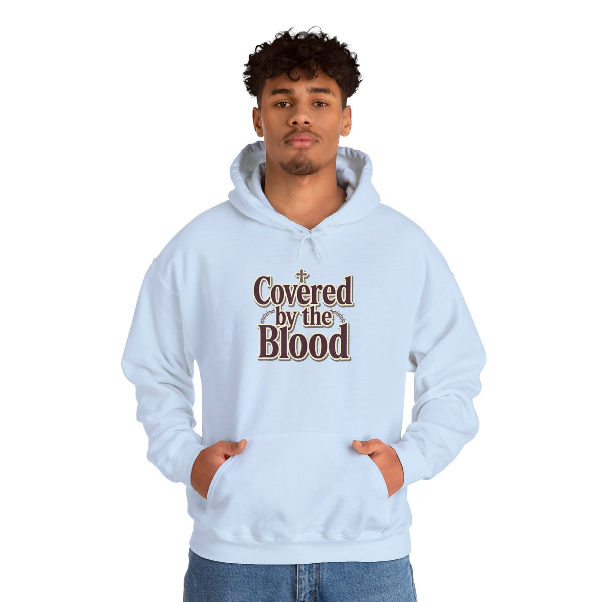 Covered by the Blood Hoodie — Christian Faith Graphic Sweatshirt