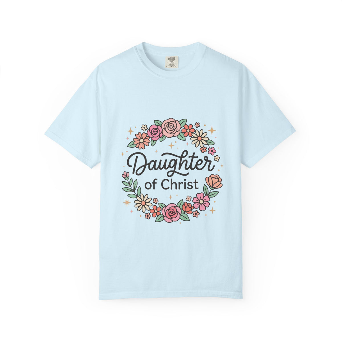 Daughter of Christ floral wreath T-shirt | Christian faith tee
