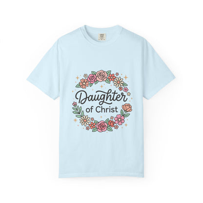 Daughter of Christ floral wreath T-shirt | Christian faith tee