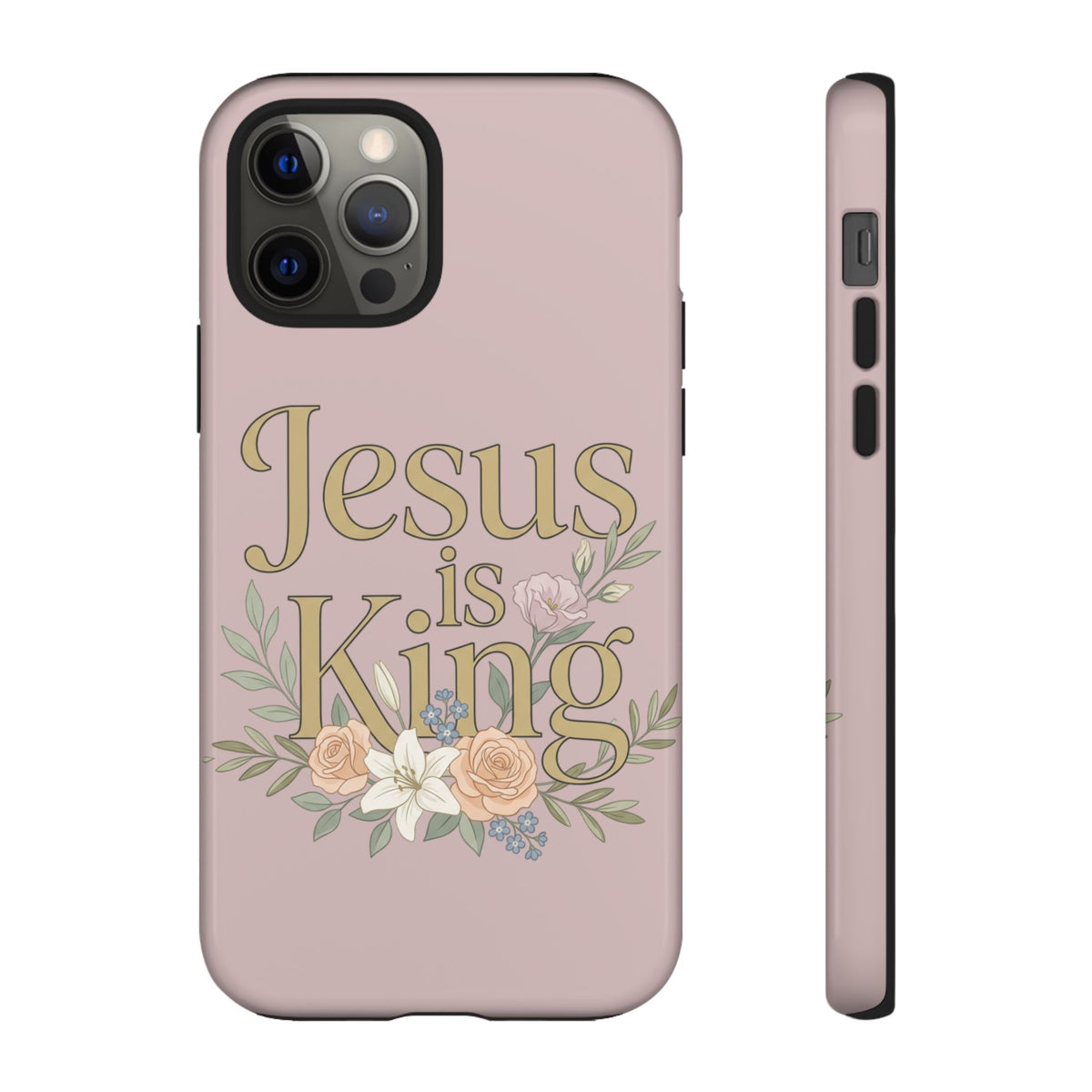 Jesus is King phone case | Christian floral iPhone case
