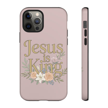 Jesus is King phone case | Christian floral iPhone case