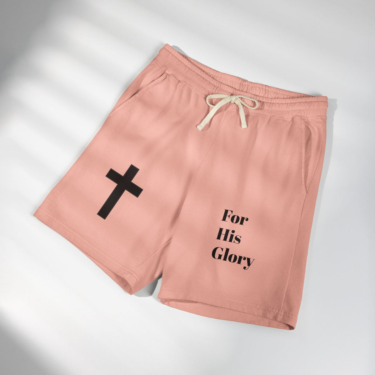 For His Glory Sweat Shorts | Cross Graphic Christian Shorts