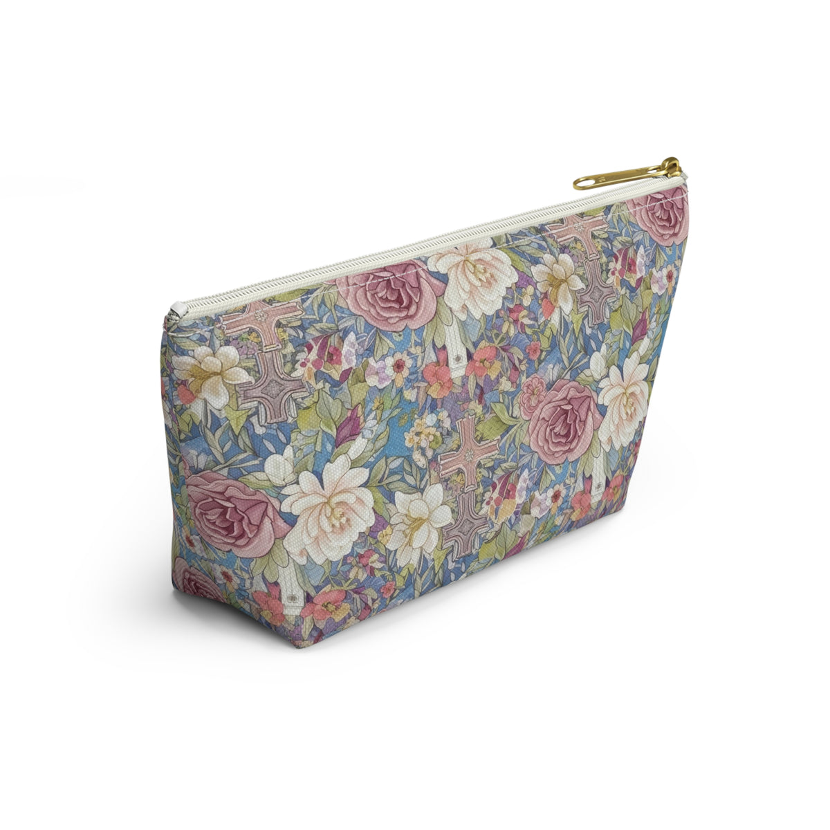 Accessory Pouch w T-bottom, Vintage, Floral, Christain