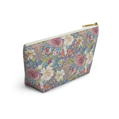 Accessory Pouch w T-bottom, Vintage, Floral, Christain