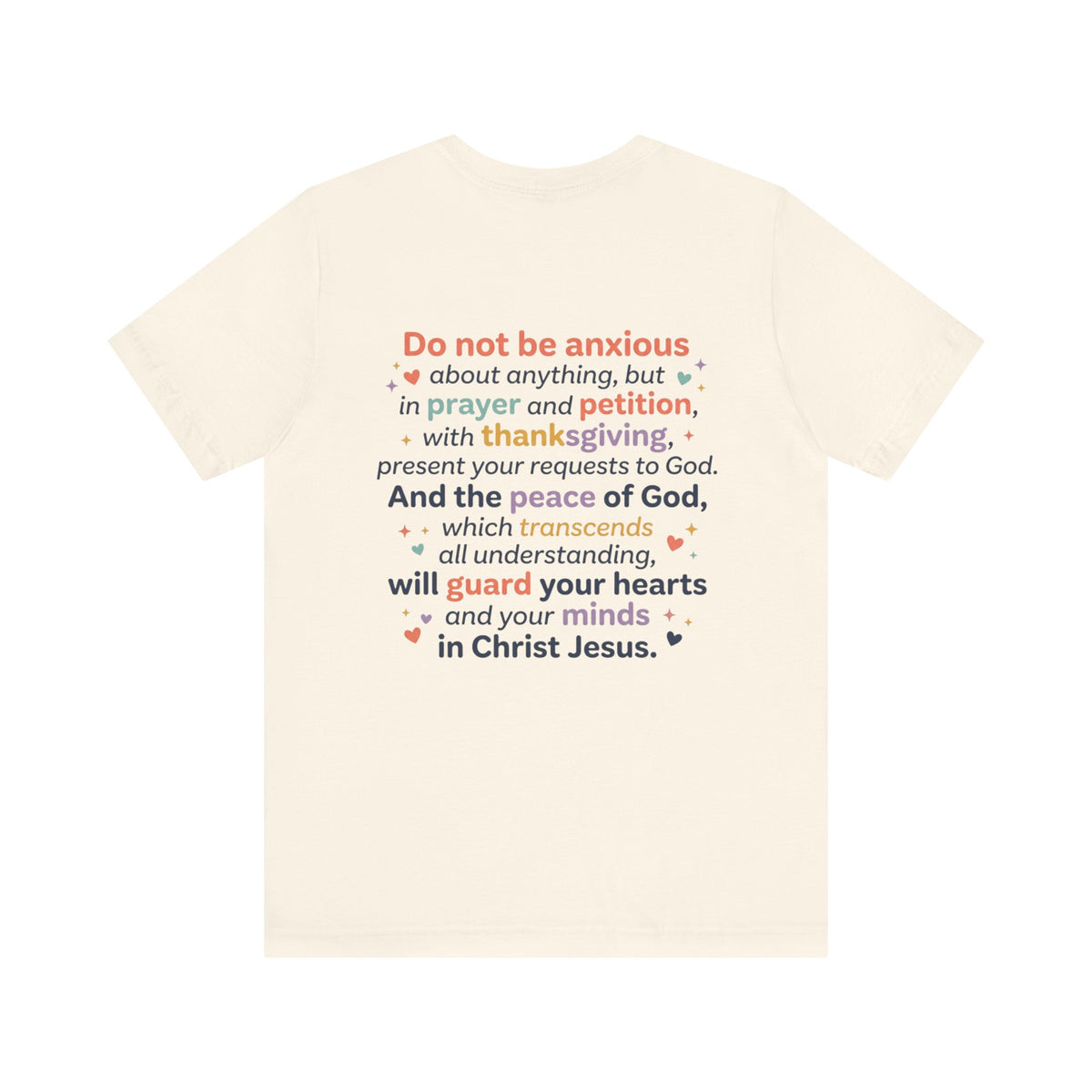 Philippians 4:6-7 Scripture T-Shirt | Bible Verse Tee, Prayer and Thanksgiving Design